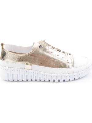 Bambi Gold Genuine Leather Women's Sneakers K01045250303