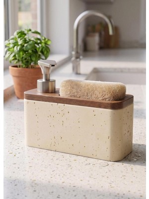 The Mia Travertine Süngerli Sıvı Sabunluk Krem 420 ml