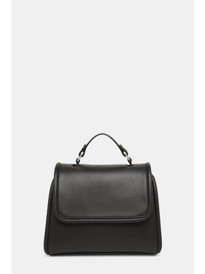 Vakko Black Leather Bag