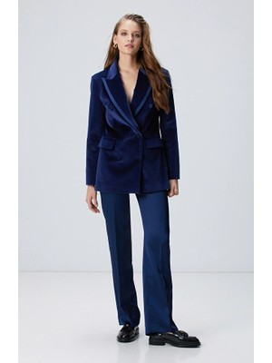 Network Midnight Blue Satin Pants