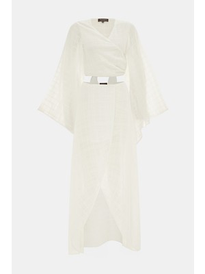 Vakko Ecru Blouse-Skirt