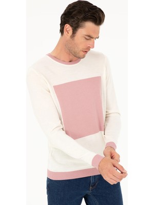 Cacharel Pudra Slim Fit Yün Karışımlı Bisiklet Yaka Triko Kazak