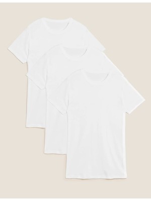 Marks & Spencer Pure Cotton 3-Pack Short Sleeve Undershirt Set