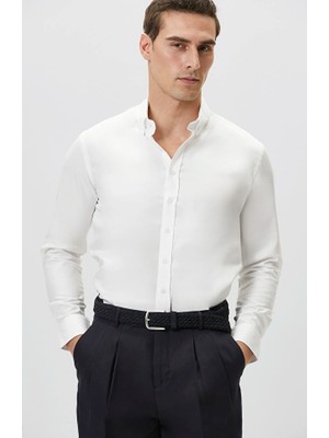 Network Slim Fit Beyaz Oxford Gömlek