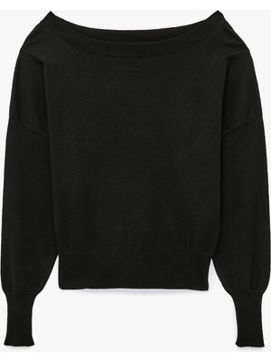 Koton Regular Fit Yuvarlak Kayık Yaka Uzun Kollu Triko Kazak