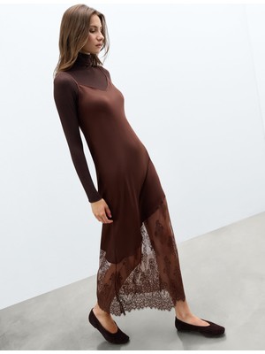 Intimissimi Lace Perfection Lace And Viscose Satin Long Slip