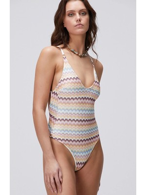 Network Pink White Swimsuit