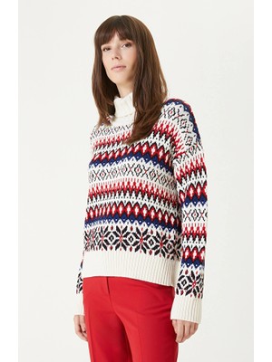 Network Multicolor Wool Blend Patterned Knit Sweater
