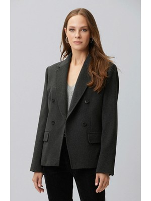 Network Limited Anthracite Melange Cashmere Blazer