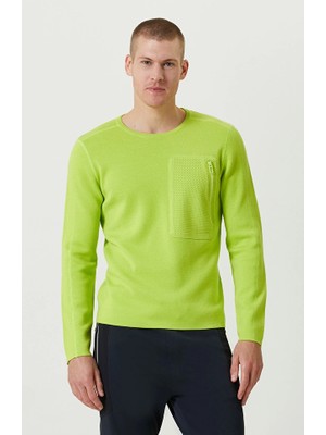 Network N-Tech Neon Green Pocket Detail Knit Sweater