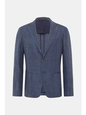 Tagliatore Vakko By Taglıatore Koyu Mavi 2 Düğmeli Yarım Astarlı Ceket