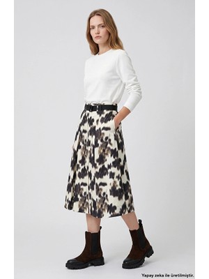 Network N-Tech Black Beige Patterned Skirt