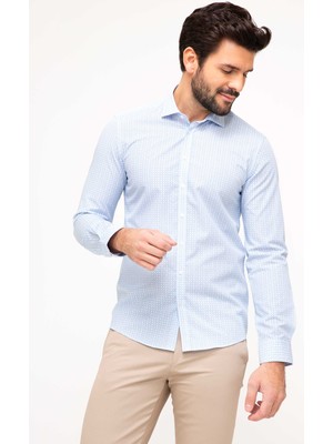 Cacharel Mavi Slim Fit Uzun Kollu Gömlek
