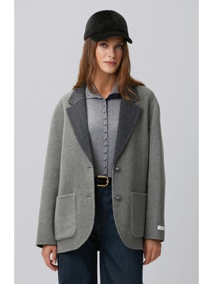 Network Limited Anthracite Wool Blend Reversible Jacket