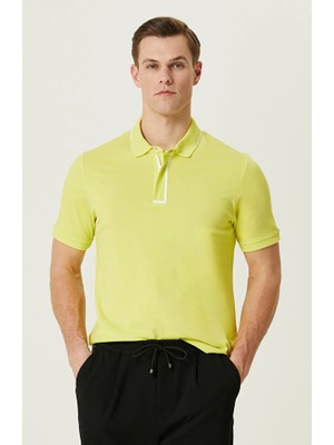 Network Pistachio Green Polo Collar T-Shirt