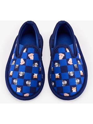 Penti Boys' Saxe Blue The Paw Club Dinosaur Patterned Textured Slipper Socks