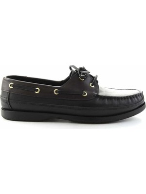 Bambi Black Brown Genuine Leather Men's Casual Shoes E01830110003