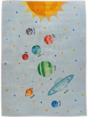 Itsy Bitsy Kids Spacey Çok Renkli Yıkanabilir Çocuk Halısı - 120X160CM