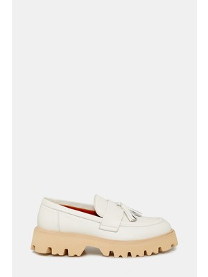 Vakko Ecru Leather Shoes