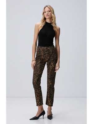 Network Straight Fit Patterned Denim Trousers