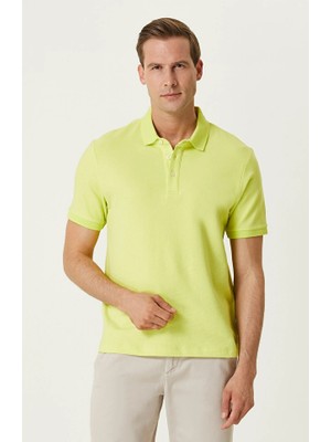 Network Pistachio Green Polo Collar T-Shirt