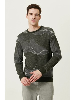 Network Khaki Anthracite Camouflage Pattern Knit Sweater