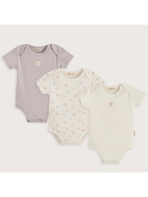Chakra Magic Sea 3-Pack Bodysuit Set Ecru/lilac