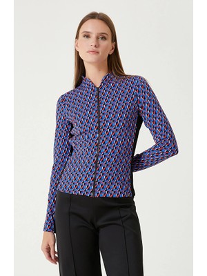 Network N-Tech Blue Red White Patterned Sweatshirt
