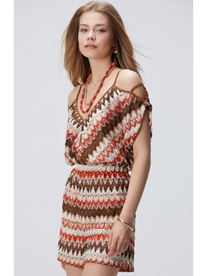 Network Off-White Brown Beach Jumpsuit