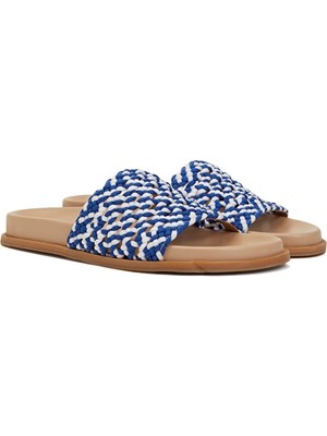Network Saxe Blue White Women's Slippers