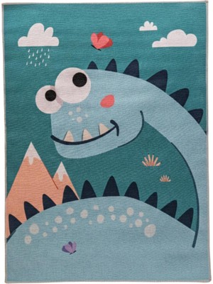Itsy Bitsy Kids Dinotopia Çok Renkli Yıkanabilir Çocuk Halısı 120X160CM