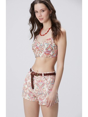 Network Multicolor Patterned Bustier