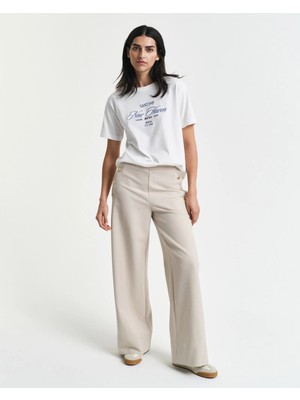 Gant Kadın Bej Straight Fit Pantolon