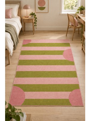 Rugs Modern Halı Dora Geometrik Çiçek Desenli Pudra, Hardal ve Kırık Beyaz Ince Dokuma Taban Salon Halısı OZL172