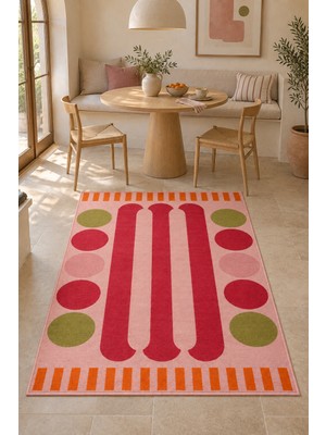 Rugs Modern Halı Dora Geometrik Desenli Çok Renkli Ince Dokuma Taban Salon Halısı OZL173