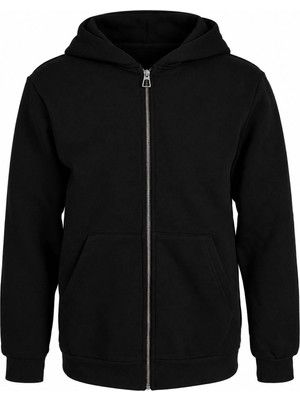 Trender Kapüşonlu Siyah Erkek Sweatshirt 5466-1
