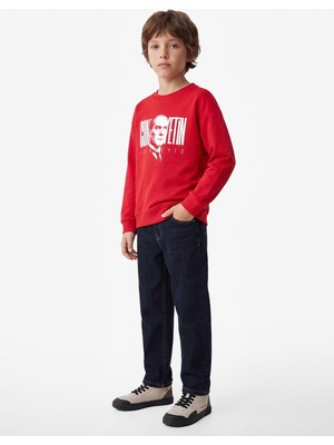 Koton Atatürk Baskılı Bisiklet Yaka Uzun Kollu Pamuklu Sweatshirt