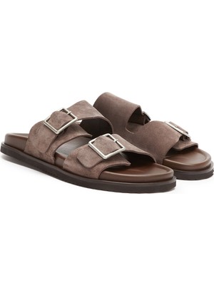Divarese Dıvarese Mink Men's Casual Comfort Suede Slippers