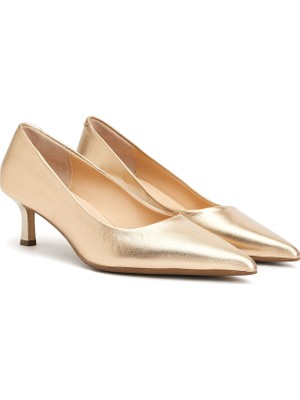 Divarese Dıvarese Gold Women's Leather Stilettos