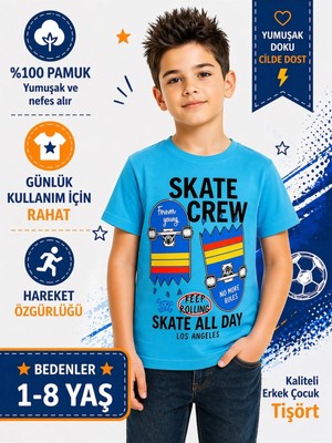 Kamikam Erkek Bayramlık Çocuk Tişört %100 Pamuk – Baskılı Rahat Günlük Tişört (1-8 Yaş)