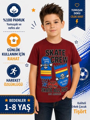 Kamikam Erkek Bayramlık Çocuk Tişört %100 Pamuk – Baskılı Rahat Günlük Tişört (1-8 Yaş)