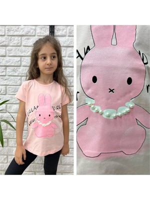 Kamikam Kız Çocuk Tişört, Tavşanlı, Kolyeli
