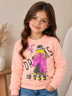 Kamikam Kaliteli 2 Ip Şardonlu Kız Sweatshirt