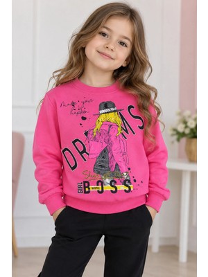 Kamikam Kaliteli 2 Ip Şardonlu Kız Sweatshirt