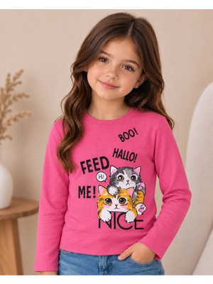Kamikam Pamuklu Uzun Kollu Kız Çocuk T-Shirt