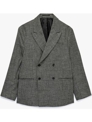 Koton Uzun Kollu Viskon Karışımlı Cepli Düğmeli Kruvaze Yaka Blazer Ceket