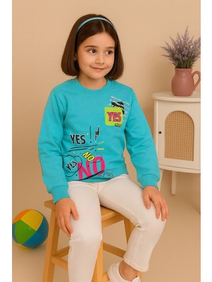 Kamikam Kaliteli 2 Ip Şardonlu Kız Sweatshirt