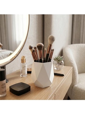 Maison Luré Geometrik Aura Çok Amaçlı Masaüstü Düzenleyici Beyaz Makyaj & Takı Organizeri