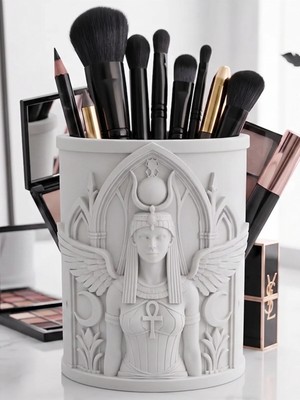 Maison Luré Gotik Mısır Isis ve Ankh Temalı Fırçalık ve Makyaj Organizeri Makyaj & Takı Organizeri