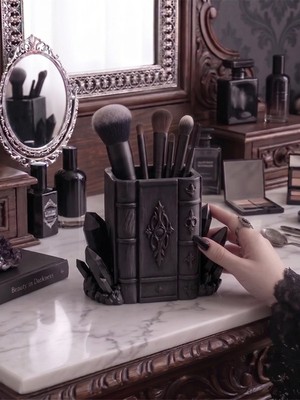 Maison Luré Gotik Büyü ve Kristal Tasarımlı Fırçalık ile Makyaj Organizeri Makyaj & Takı Organizeri